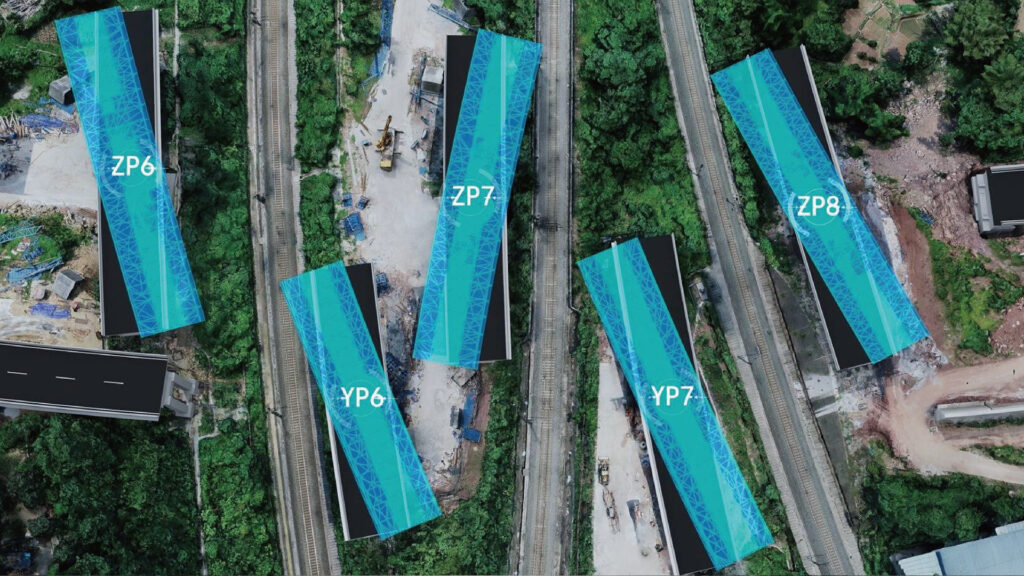 重庆快速路二横线西段ppp项跨渭井、蔡哥铁路主线桥（五桥同转）